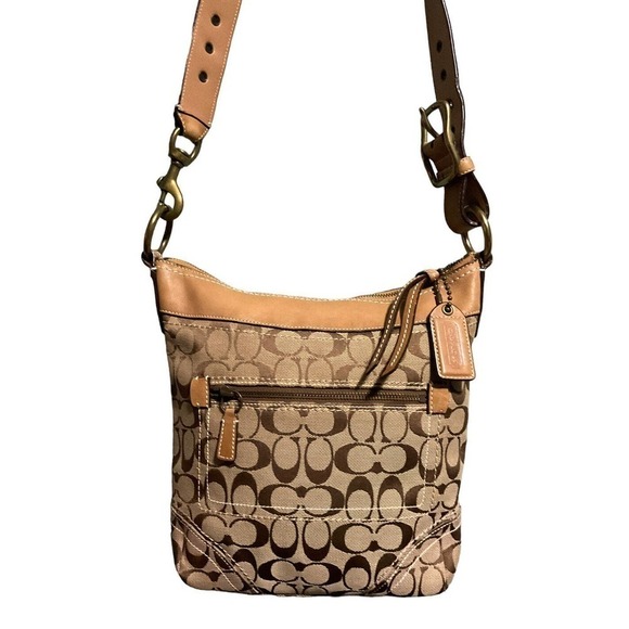 COACH SIGNATURE MONOGRAM FRONT POCKET CROSSBODY SHOULDER BAG - Picture 15 of 16